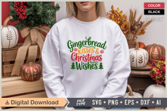 Gingerbread Kisses &amp; Christmas Wishes SVG | Christmas SVG Product Image 1
