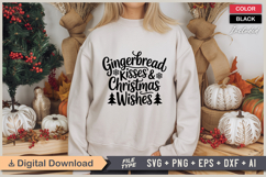Gingerbread Kisses &amp; Christmas Wishes SVG | Christmas SVG Product Image 2