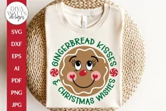 Gingerbread Kisses & Christmas Wishes SVG | Round Design Product Image 4
