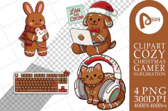 Gingerbread LAN Party Animal Pals Sublimation Product Image 1