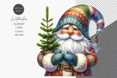 Gnome clipart, Winter clipart, Christmas tree clipart Product Image 1