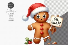 Gingerbread man clipart, Christmas clipart, On, snap! Product Image 1