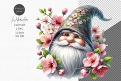 Gnome clipart, Watercolor clipart, Spring clipart Product Image 1