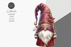 Gnome clipart, Christmas clipart, Watercolor clipart Product Image 1