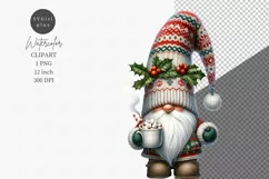 Gnome clipart, Christmas clipart, Hot cocoa clipart Product Image 1