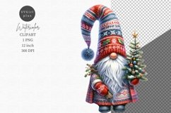 Gnome clipart, Christmas clipart, Christmas tree clipart Product Image 1
