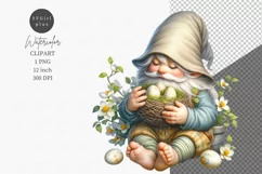 Gnome clipart, Watercolor clipart, Spring clipart Product Image 1