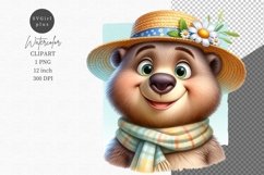 Bear clipart, Watercolor clipart, Nursery clipart Product Image 1