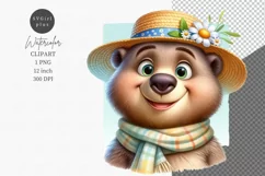 Bear clipart, Watercolor clipart, Nursery clipart Product Image 1