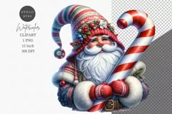 Gnome clipart, Christmas clipart, Candy cane clipart Product Image 1