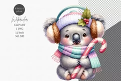 Koala clipart, Christmas clipart, Watercolor clipart Product Image 1