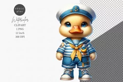 Duckling sailor clipart, Nursery clipart Product Image 1