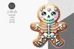 Gingerbread man clipart, Christmas clipart, Watercolor Product Image 1