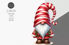 Christmas Gnome clipart, Winter clipart, Gnome Candy Cane Product Image 1