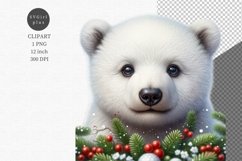 Polar bear clipart, Christmas clipart, Winter clipart Product Image 1
