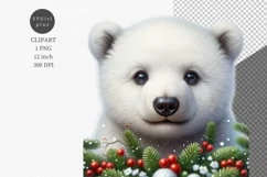 Polar bear clipart, Christmas clipart, Winter clipart Product Image 1