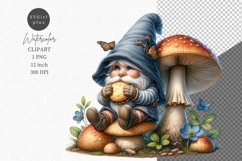 Gnome clipart, Spring clipart, Watercolor clipart Product Image 1
