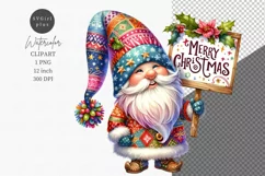 Gnome clipart, Christmas clipart, Merry Christmas Product Image 1