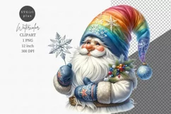 Gnome clipart, Christmas clipart, Snowflake clipart Product Image 1
