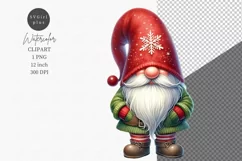 Gnome clipart, Christmas clipart, Watercolor clipart Product Image 1