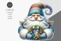 Gnome clipart, Winter clipart, Wreath clipart Product Image 1