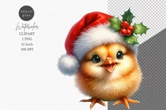 Chick clipart, Christmas clipart, Watercolor clipartchick Product Image 1