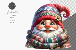 Gnome clipart, Winter clipart, Watercolor clipart Product Image 1
