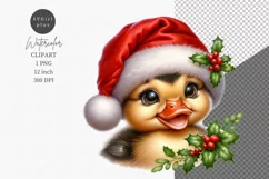 Duckling clipart, Christmas clipart, Duck clipart Product Image 1
