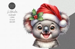 Baby koala clipart, Christmas clipart, Watercolor clipart Product Image 1