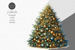 Christmas tree clipart, Christmas clipart, Watercolor Product Image 1