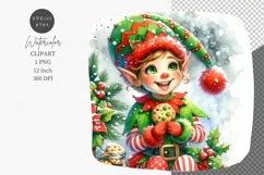 Happy elf clipart, Christmas clipart, Elf clipart Product Image 1