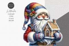 Gnome clipart, Christmas clipart, Gingerbread house clipart Product Image 1