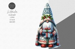 Gnome clipart, Christmas clipart, Gnome with gift clipart Product Image 1