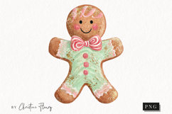 Brush Stroke Gingerbread Cookie Clipart | Preppy Christmas Product Image 1