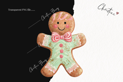 Brush Stroke Gingerbread Cookie Clipart | Preppy Christmas Product Image 2