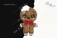 3D Inflated Gingerbread Man Clipart | Christmas PNG Product Image 2