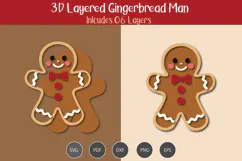 3d layered Gingerbread man Product Image 1