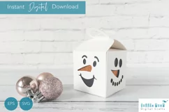 Snowman Christmas Gift Box SVG, Snowman Faces SVG Product Image 1