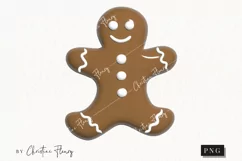3D Inflated Gingerbread Man Clipart | Christmas PNG Product Image 1