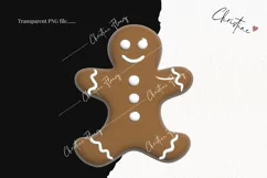 3D Inflated Gingerbread Man Clipart | Christmas PNG Product Image 2