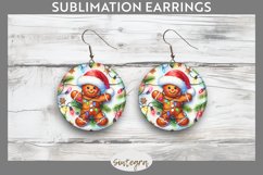 Gingerbread Man Entangled in Lights Round Earrings Sublimati Product Image 1