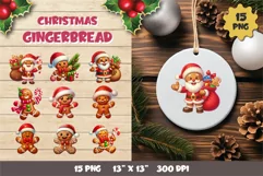 Gingerbread man Cartoon. Clipart, PNG. Product Image 1