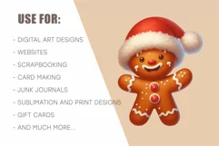 Gingerbread man Cartoon. Clipart, PNG. Product Image 8