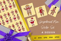 Christmas Happy Gingerbread Man Sticker Set Product Image 1
