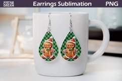 Gingerbread Man Earrings | Christmas Teardrop Earrings Product Image 1