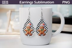 Gingerbread Man Earrings | Christmas Teardrop Earrings Product Image 1