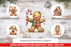 Gingerbread Patchwork Wind Spinner Product Image 1
