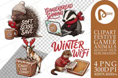 Gingerbread PC Café Gamer Pals Sublimation Product Image 1