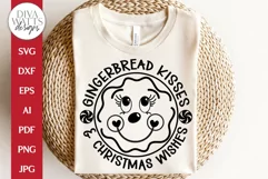 Gingerbread Kisses & Christmas Wishes SVG | Round Design Product Image 8