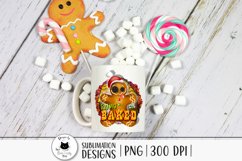 christmas png design with gingerbread shown on a mug